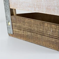 17.5" Wood & Metal Storage Crate
