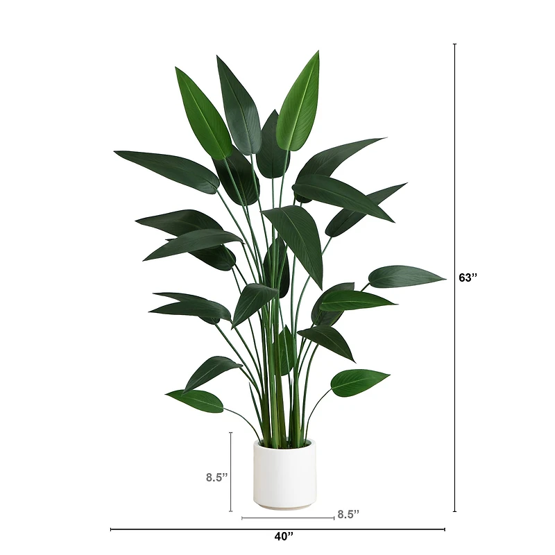 5ft. Sky Bird Tree in White Decorative Planter