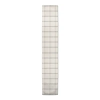 72" Gray Plaid Linen Table Runner