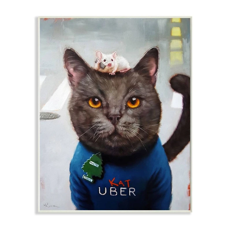 Stupell Industries Cat Taxi Ride Share Wall Art