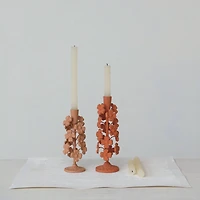 Hello Honey® 11" Terra Cotta Blossom Taper Candle Holder