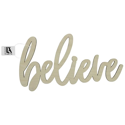 Leisure Arts® 12" Wood Believe Word
