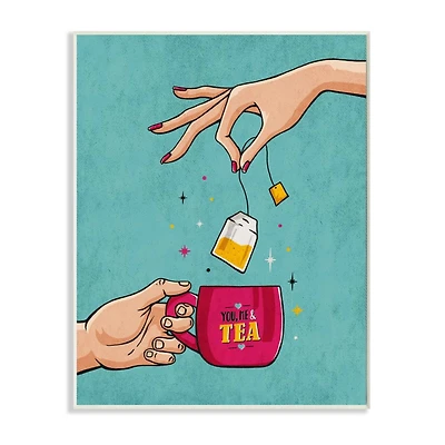 Stupell Industries You & Me Tea Vintage Comic Wall Plaque