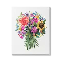 Stupell Industries Charming Bridal Style Bouquet Illustration Vivid Country Florals Canvas Wall Art