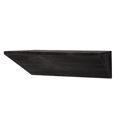 Small Black Wedge Wood Floating Wall Shelf