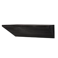 Small Black Wedge Wood Floating Wall Shelf