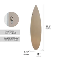 Licensed Corona Brown Wood Tones Surfboard Plaque Wall Sign - 60"x15"