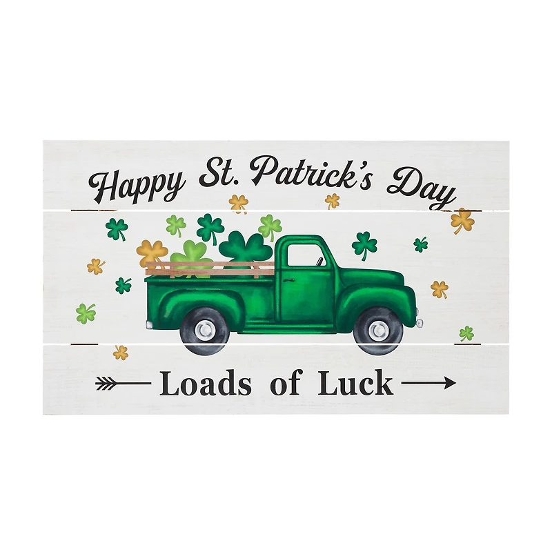 Glitzhome® 24" St. Patrick's Truck Wooden Wall Décor