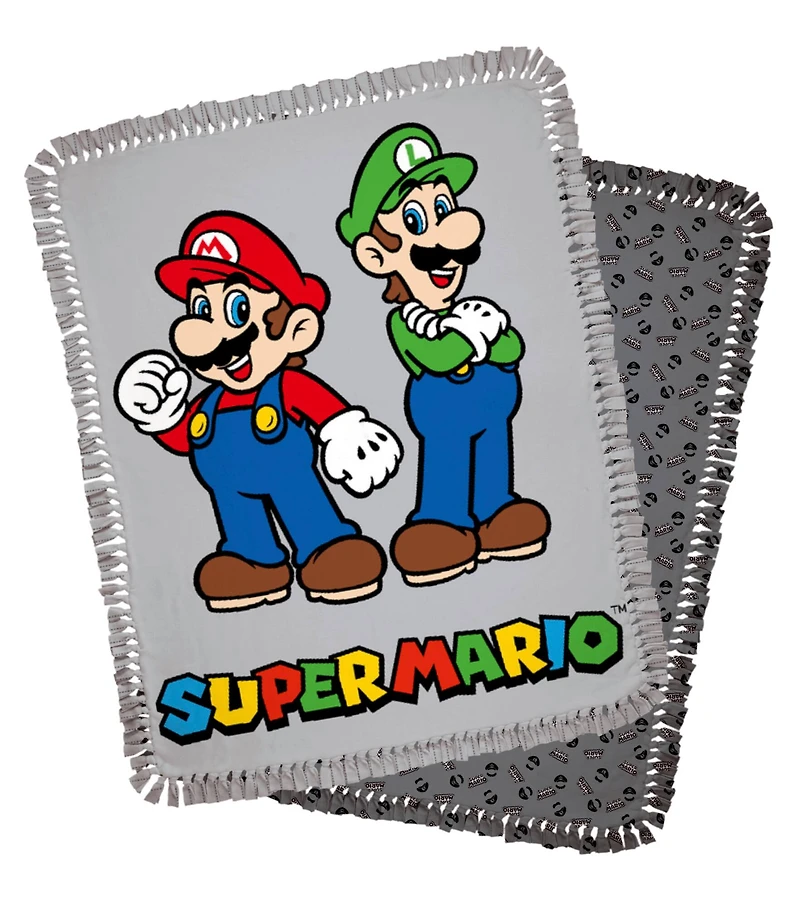 Super Mario™ 48" Mario & Luigi No Sew Fleece Throw Kit