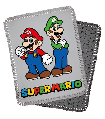 Super Mario™ 48" Mario & Luigi No Sew Fleece Throw Kit