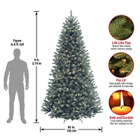 9ft. Pre-Lit North Valley® Blue Spruce Artificial Christmas Tree, Clear Lights
