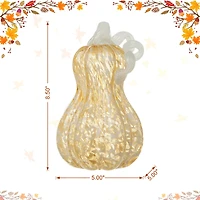 Glitzhome® 8.5" Fall Amber Dots Glass Gourd