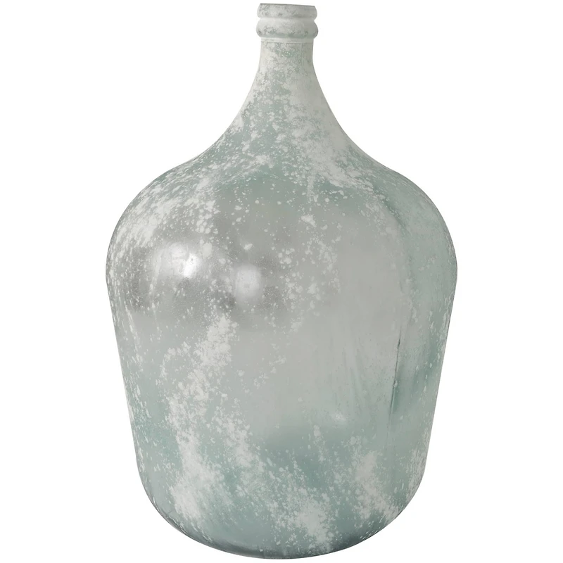 22" Frosted Clear Spanish Bottle Recycled Glass Vase