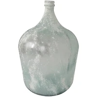 22" Frosted Clear Spanish Bottle Recycled Glass Vase