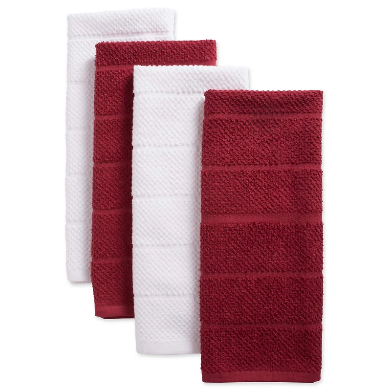 DII® Assorted Barn Red Basic Chef Terry Dishtowel (Set of 4)