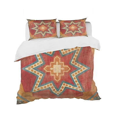 Designart 'Moroccan Orange Tiles Collage I' Cottage Bedding Set