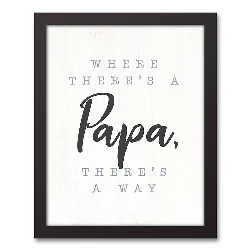 Papa Way Black Framed Canvas