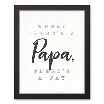 Papa Way Black Framed Canvas