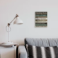 Stupell Industries Cabin Hunting Rules Rustic Charm Brown Green Wood Wall Plaque