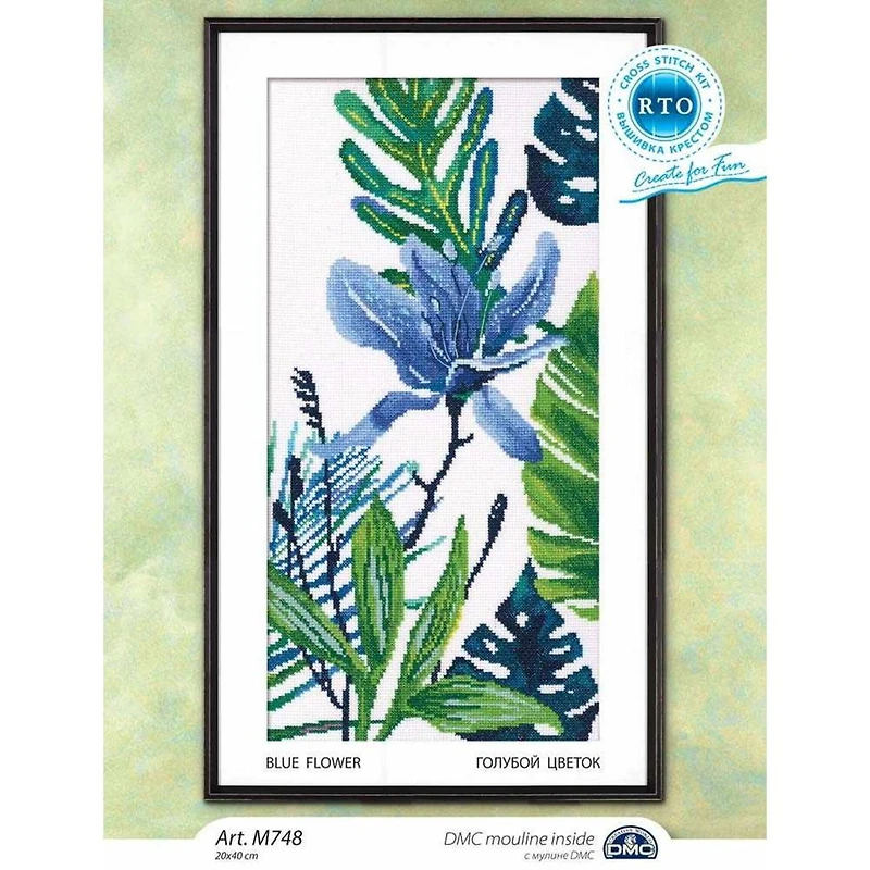 RTO Blue Flower 2 Counted Cross Stitch Kit