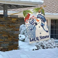 Snowman and Cardinal "Let it Snow" Christmas Outdoor Flag - 40" x 28"