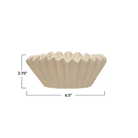 Hello Honey® 6.5" White Fluted Stoneware Bowl