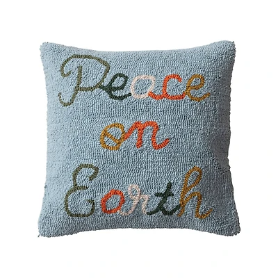 Hello Honey® 20" Multicolor Peace on Earth Tufted Throw Pillow