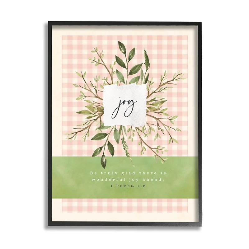 Stupell Industries Truly Glad There's Joy Ahead Proverb Peter 1:6 Framed Wall Art