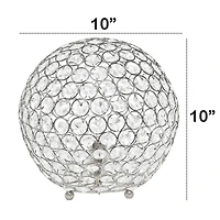Lalia Home 10" Medium Metal Crystal Round Orb Table Lamp