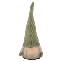 12" Lighted Green Spring Gnome with Flower Hat