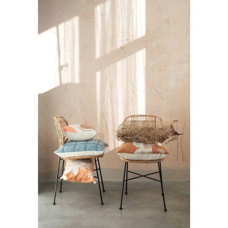 Hello Honey® 16" Cotton Square Pillow Printed with Embroidery