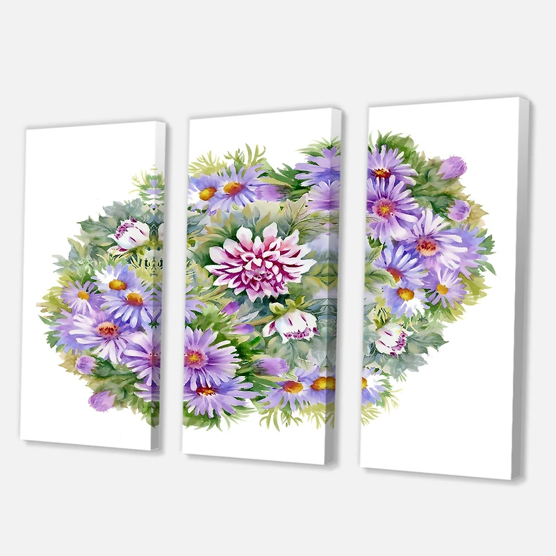Designart - Bouquet With Purple Chrysanthemums and Daisies