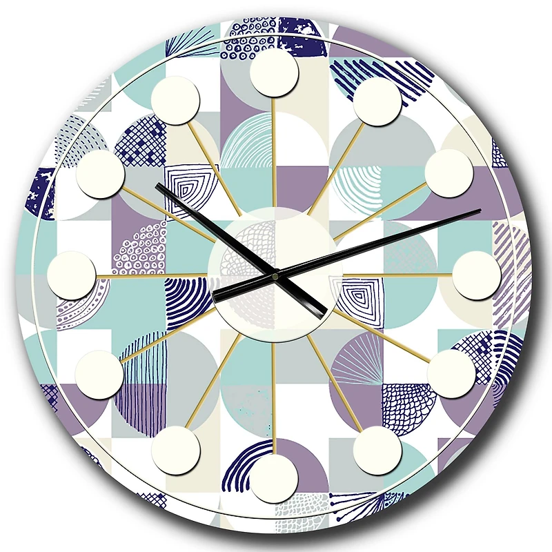 Designart 'Retro Geometric Design Iv Mid-Century Modern Wall Clock