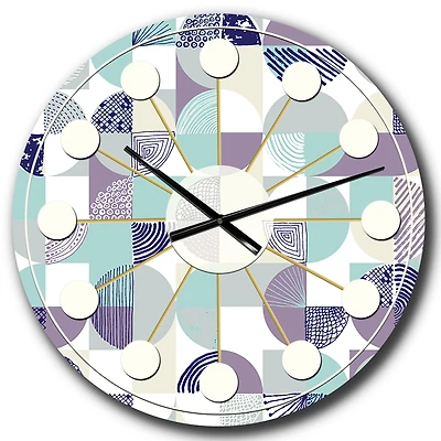 Designart 'Retro Geometric Design Iv Mid-Century Modern Wall Clock