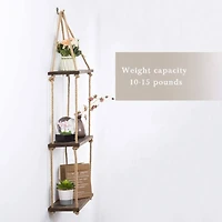 NEX™ Liantral 3-Tier Wood & Rope Hanging Shelves