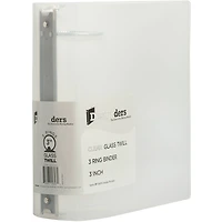 JAM Paper Designders® 3" Clear Plastic 3 Metal Ring Binder