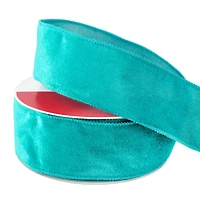 2.5" x 80ft. Turquoise Flocked Wired Jumbo Ribbon by Celebrate It®