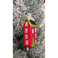 Wizardi 12" Festive House Christmas Glass Ornament