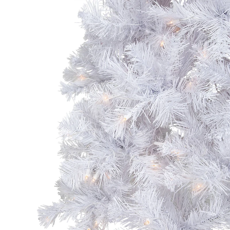 6.5ft. Pre-Lit White Winston Pine Artificial Christmas Tree, Clear Lights