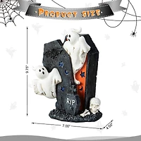 Glitzhome® 9.75" Halloween Ghost Gravestone Table Décor