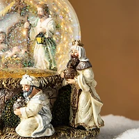 Glitzhome® Lighted Musical Snowflakes Nativity Scene Waterglobe