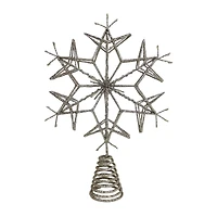 13" Champagne Glitter Starburst Lighted Tree Topper by Ashland®