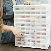 Everything Mary White 60 Drawer Plastic Organizer