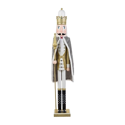 Glitzhome® 42"H Wooden Christmas Gold Dressed King Nutcracker