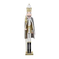 Glitzhome® 42"H Wooden Christmas Gold Dressed King Nutcracker