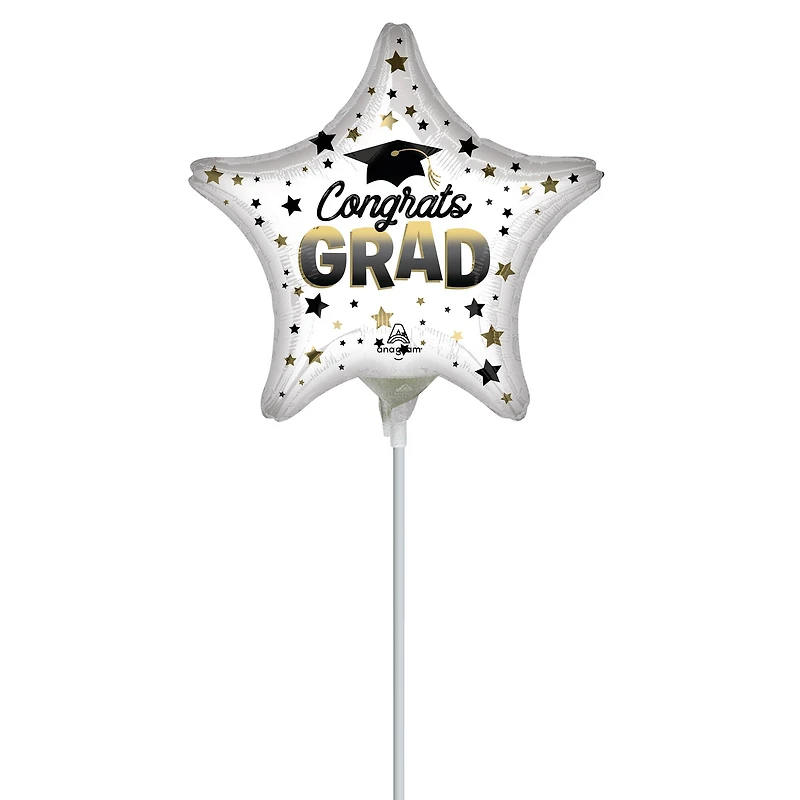 9" Ombre Congrats Grad Star Foil Stick Balloon