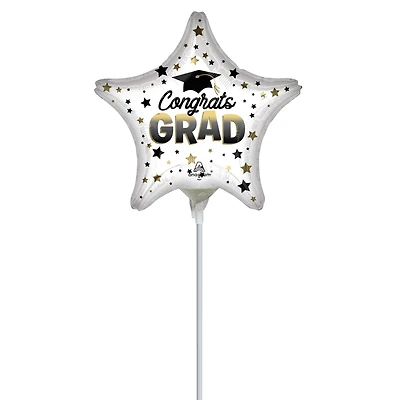 9" Ombre Congrats Grad Star Foil Stick Balloon