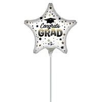 9" Ombre Congrats Grad Star Foil Stick Balloon