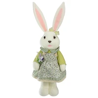 20" White & Green Standing Girl Rabbit Easter Figure