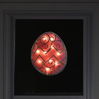 12" Lighted Pink Easter Egg Window Silhouette Decoration